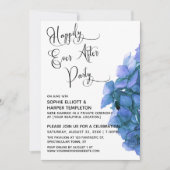 Blauwe hortensia nog lang en gelukkig na feestontv kaart (Voorkant)