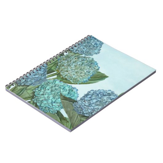 Blauwe Hortensia Notitieboek (Linkerzijde)