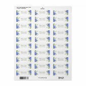 Blauwe Hortensia Oefendiner Terug Adres Etiket (Full Sheet)