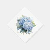 Blauwe Hortensia Papieren Servetten (Hoek)