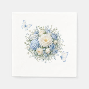 Blauwe Hortensia Papieren Servetten