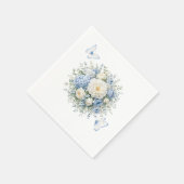 Blauwe Hortensia Papieren Servetten (Hoek)