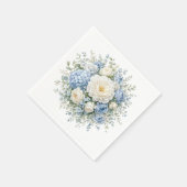 Blauwe Hortensia Papieren Servetten (Hoek)