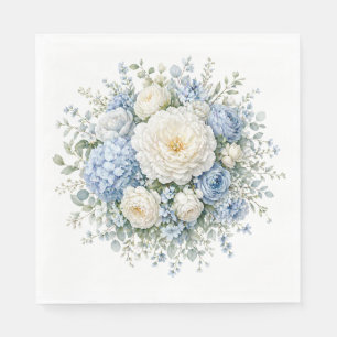 Blauwe Hortensia Papieren Servetten