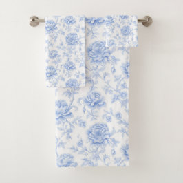 Blauwe Hortensia Patroon Waterverf Bloemige Botani Bad Handdoek