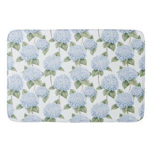 Blauwe Hortensia Patroon Waterverf Bloemige Botani Badmat