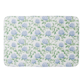 Blauwe Hortensia Patroon Waterverf Bloemige Botani Badmat