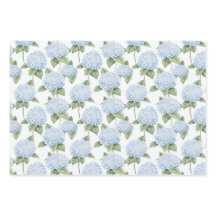 Blauwe Hortensia Patroon Waterverf Bloemige Botani