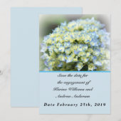 Blauwe Hortensia Platte Bewaar De Datum Kaart (Voorkant / Achterkant)