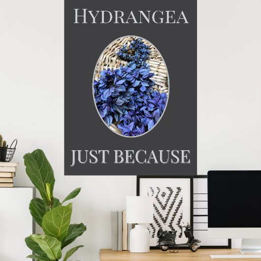 Blauwe Hortensia Poster (Thuiskantoor)
