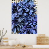 Blauwe Hortensia Poster (Keuken)