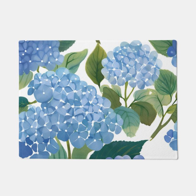 Blauwe hortensia | Prachtige bloementuin Deurmat (Voorkant)