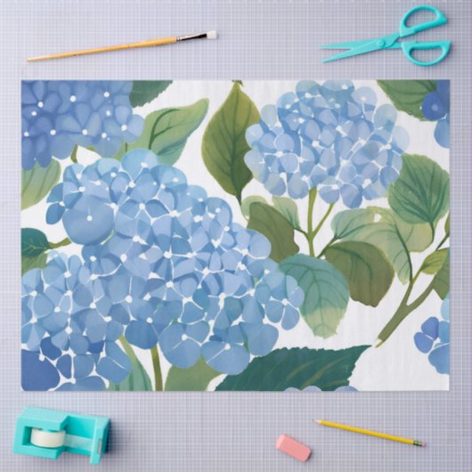 Blauwe hortensia | Prachtige bloementuin Tissuepapier (Craft)