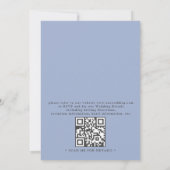 Blauwe Hortensia Rand Elegante QR Code Bruiloft Kaart (Achterkant)