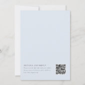 Blauwe hortensia rand, QR-code op rug, bruiloft Kaart (Achterkant)