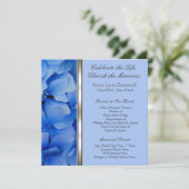Blauwe Hortensia Rouwadvertenties Aankondiging (Staand voorkant)
