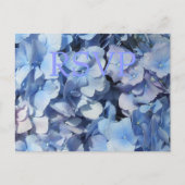 Blauwe hortensia RSVP-respons Uitnodiging Briefkaart (Voorkant)