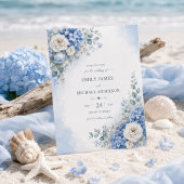 Blauwe Hortensia Save the Date Kaart