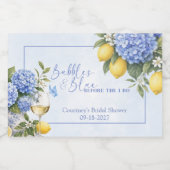 Blauwe Hortensia Something Blue Bruidsdiner Sparkling Wijnetiket (Enkel label)