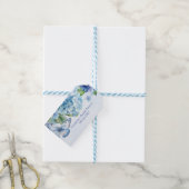 Blauwe Hortensia Something Blue Bruidsdouche Cadeaulabel (Met Touw)