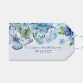 Blauwe Hortensia Something Blue Bruidsdouche Cadeaulabel (Voorkant (Horizontaal))
