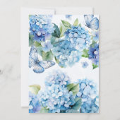 Blauwe Hortensia Something Blue Bruidsdouche  Kaart (Achterkant)