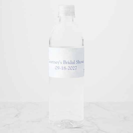 Blauwe Hortensia Something Blue Bruidsdouche Waterfles Etiket (Voorkant)