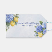 Blauwe Hortensia Something Blue Bruidsfeest Cadeaulabel (Voorkant (Horizontaal))