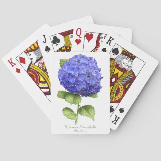 Blauwe Hortensia Speelkaarten (Achterkant)