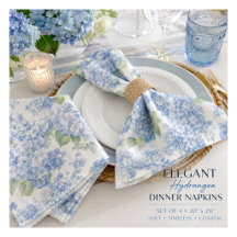 Blauwe Hortensia Stoffen Servetten | Kust Tafel De