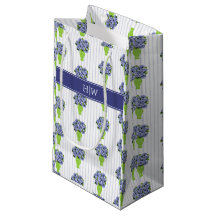Blauwe Hortensia Streep Monogram