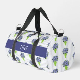  Blauwe Hortensia Streep Monogram Kust Patroon Plunjezak