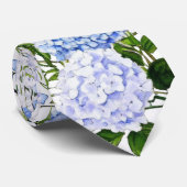Blauwe hortensia stropdas (Opgerold)