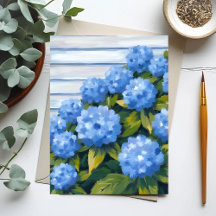 Blauwe Hortensia Struiken Bloemschildering
