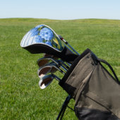 Blauwe Hortensia Struiken Bloemschildering Golfheadcover (Insitu)