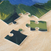 Blauwe Hortensia Struiken Bloemschildering Legpuzzel (Zijkant)
