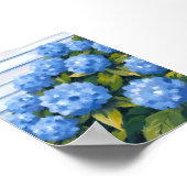 Blauwe Hortensia Struiken Bloemschildering Poster (Hoek)