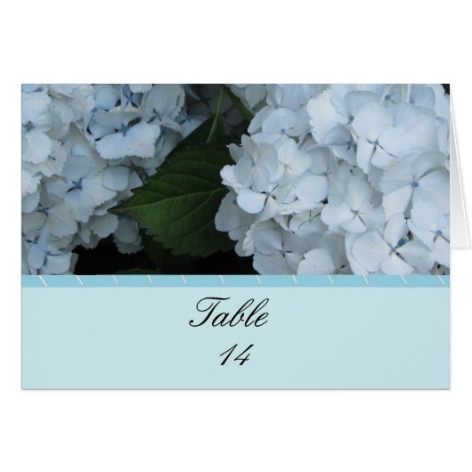 Blauwe Hortensia Tafelstoelkaart (Voorkant Horizontaal)