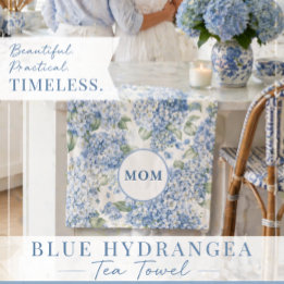Blauwe Hortensia Theedoek Cadeau voor Moeder