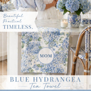 Blauwe Hortensia Theedoek Cadeau voor Moeder