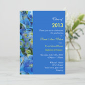 Blauwe hortensia tuin bloem afstudeerfeest kaart (Staand voorkant)