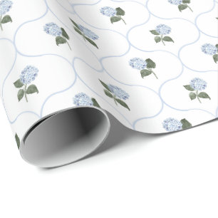 Blauwe Hortensia Tuin Bloem Schutting Cadeaupapier