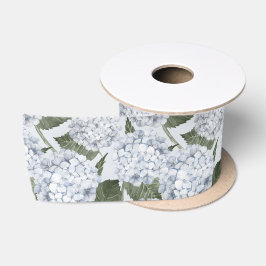 Blauwe Hortensia Tuin Bloemen Satijnen Lint