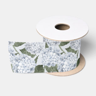 Blauwe Hortensia Tuin Bloemen  Satijnen Lint