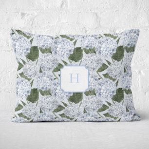 Blauwe Hortensia Tuin Monogram Accent Kussen