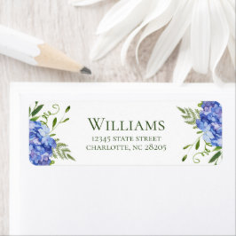 Blauwe Hortensia Verlovingsfeest Retouradres Etiket