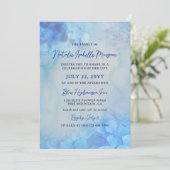 Blauwe hortensia viering van het leven kaart (Staand voorkant)