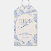 Blauwe Hortensia Vintage Bruidsdouche Cadeaulabel (Voorkant)