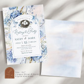 Blauwe Hortensia Vogel Nest Feest Kaart