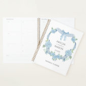 Blauwe Hortensia Wapen Waterverf Trouwen Planner (Display)